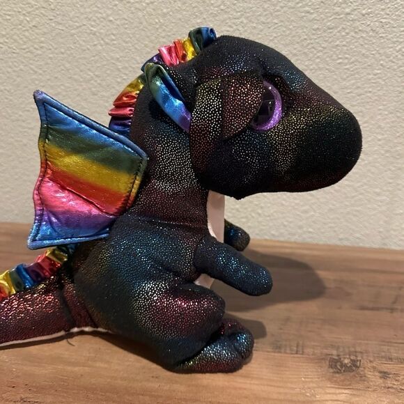 NWOT TY Beanie Boo Anora the Black Rainbow Dragon - Picture 6 of 11